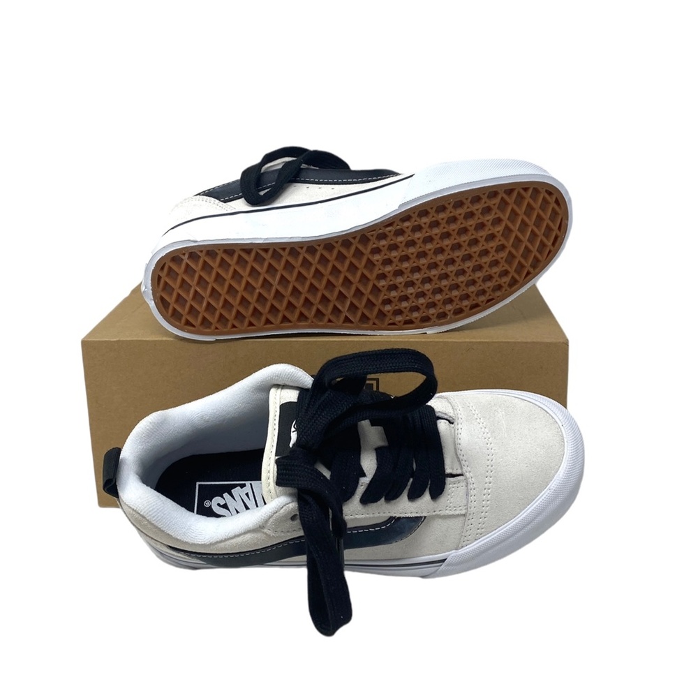 VANS Knu Skool Suede Sneakers Low Shoes Skate Cream Black Women Size ALSU01936 - Picture 3 of 8